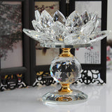 Maxbell Crystal Lotus Flower Candle Holder Tealight Home Feng Shui Decor White