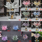 Maxbell Crystal Lotus Flower Candle Holder Tealight Home Feng Shui Decor White