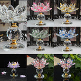 Maxbell Crystal Lotus Flower Candle Holder Tealight Home Feng Shui Decor White