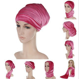 Maxbell Fashion Womens Velvet Scarf Shawl Head Wrap Cap Hat Multiple Uses Rose Red