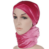 Maxbell Fashion Womens Velvet Scarf Shawl Head Wrap Cap Hat Multiple Uses Rose Red