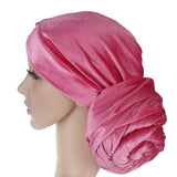 Maxbell Fashion Womens Velvet Scarf Shawl Head Wrap Cap Hat Multiple Uses Rose Red