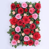 Maxbell Artificial Flower Wall Panels Wedding Venue Decor Red with Leaves