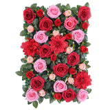 Maxbell Artificial Flower Wall Panels Wedding Venue Decor Red with Leaves