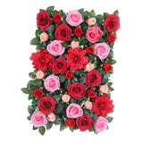 Maxbell Artificial Flower Wall Panels Wedding Venue Decor Red with Leaves