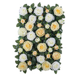 Maxbell Artificial Flower Wall Panels Wedding Venue Decor Champagne with Leaves