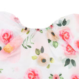 Maxbell Baby Rompers Dress Short Sleeve Floral Jumpsuits One-Pieces Pants 90cm