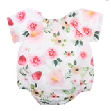 Maxbell Baby Rompers Dress Short Sleeve Floral Jumpsuits One-Pieces Pants 80cm