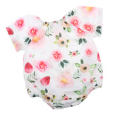 Maxbell Baby Rompers Dress Short Sleeve Floral Jumpsuits One-Pieces Pants 80cm
