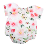 Maxbell Baby Rompers Dress Short Sleeve Floral Jumpsuits One-Pieces Pants 80cm