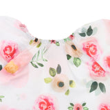 Maxbell Baby Rompers Dress Short Sleeve Floral Jumpsuits One-Pieces Pants 80cm
