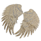 Maxbell 1 Pair Sequin Lace Gold Wings Patches