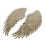 Maxbell 1 Pair Sequin Lace Gold Wings Patches