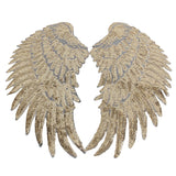 Maxbell 1 Pair Sequin Lace Gold Wings Patches