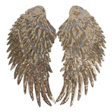 Maxbell 1 Pair Sequin Lace Gold Wings Patches