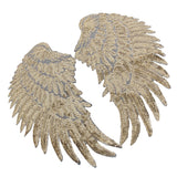 Maxbell 1 Pair Sequin Lace Gold Wings Patches