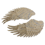 Maxbell 1 Pair Sequin Lace Gold Wings Patches