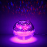 Maxbell USB 7 Color Changing Star Moon Projection Light Air Mist Humidifier Silver