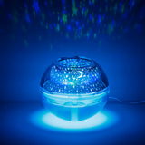 Maxbell USB 7 Color Changing Star Moon Projection Light Air Mist Humidifier Silver