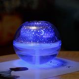 Maxbell USB 7 Color Changing Star Moon Projection Light Air Mist Humidifier Silver