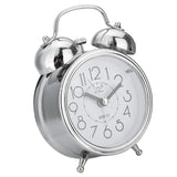 Maxbell Twin Bell Alarm Clock Dial, Backlight, Battery Operate Loud Alarm Clock Silver