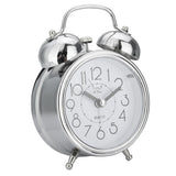 Maxbell Twin Bell Alarm Clock Dial, Backlight, Battery Operate Loud Alarm Clock Silver