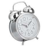 Maxbell Twin Bell Alarm Clock Dial, Backlight, Battery Operate Loud Alarm Clock Silver