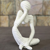 Maxbell Creative White Sandstone People Figurines Statue Shelf Sculpture Table Stand B