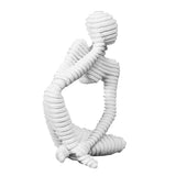 Maxbell Creative White Sandstone People Figurines Statue Shelf Sculpture Table Stand B