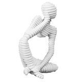 Maxbell Creative White Sandstone People Figurines Statue Shelf Sculpture Table Stand B