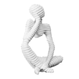 Maxbell Creative White Sandstone People Figurines Statue Shelf Sculpture Table Stand B