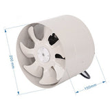 Maxbell Metal Inline Duct Fan Booster Exhaust Blower Air Cooling Vent  8inch_White