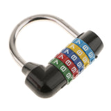 Maxbell Zinc Alloy 5 Dial Digit Combination Padlock Travel Code Password Lock Black