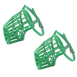 Maxbell 2Pc Adjustable Basket Mouth Muzzle Cover for Dog Training Bark Bite Green#2