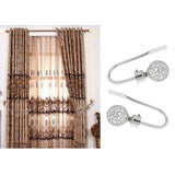 Maxbell Fashionable Hollowed-Out Design U Shape Curtain Tieback Hook Silver