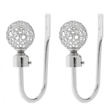 Maxbell Fashionable Hollowed-Out Design U Shape Curtain Tieback Hook Silver