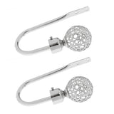 Maxbell Fashionable Hollowed-Out Design U Shape Curtain Tieback Hook Silver