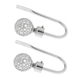 Maxbell Fashionable Hollowed-Out Design U Shape Curtain Tieback Hook Silver