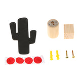 Maxbell Wooden Cactus-shape Hook Clothes Hat Jewelry Hanger Wall Decoration black