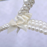 Maxbell 30cm Pearl Beaded Clothes Hanger Coat Trouser Dress Pants Hook Holder White