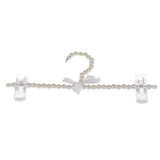 Maxbell 30cm Pearl Beaded Clothes Pants Hanger Trousers Dress Holder with Clip White