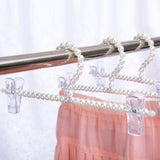 Maxbell 30cm Pearl Beaded Clothes Pants Hanger Trousers Dress Holder with Clip White