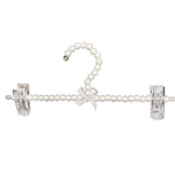 Maxbell 30cm Pearl Beaded Clothes Pants Hanger Trousers Dress Holder with Clip White