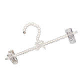Maxbell 30cm Pearl Beaded Clothes Pants Hanger Trousers Dress Holder with Clip White