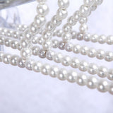 Maxbell 30cm Pearl Beaded Clothes Pants Hanger Trousers Dress Holder with Clip White