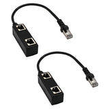 Maxbell 2pcs 1 to 2 Socket LAN Ethernet Network RJ45 Plug Splitter Extender Adapter