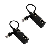 Maxbell 2pcs 1 to 2 Socket LAN Ethernet Network RJ45 Plug Splitter Extender Adapter