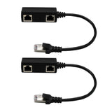 Maxbell 2pcs 1 to 2 Socket LAN Ethernet Network RJ45 Plug Splitter Extender Adapter