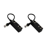 Maxbell 2pcs 1 to 2 Socket LAN Ethernet Network RJ45 Plug Splitter Extender Adapter