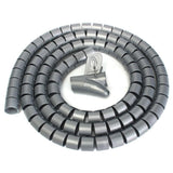 Maxbell Cable Tidy Wire Storage Cable Organizer Spiral Zip Wrap Tool 15mm gray